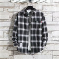 Plaid Shirt Men's Long-Sleeved Korean Loose Trend Hong Kong Style Handsome Japanese Couple Casual Jacket